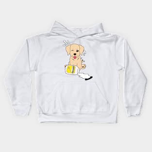 Cute golden retriever spilled mayonnaise Kids Hoodie